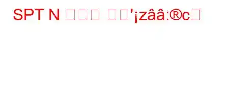SPT N 번호는 무엇'z:c
